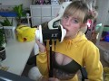 Banana girl licks your ears - shyphoebe girl with braces ASMR