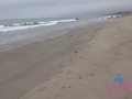 Hanging out with amateur babe Riley Rose on the beach and getting head on the road POV