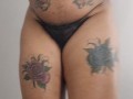 Showing off my fat,round cakes in the dressing room
