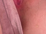 Homemade Bella Toy play squirting close up