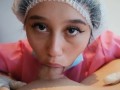 Doctor checks my dick for strength and suck all my cum