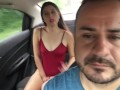 young Colombian gives control of the lush to the uber driver so he can make her run