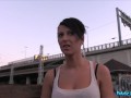 Public Agent - natural amateur babe with short hair and nice big boobs made an offer to get naughty in public