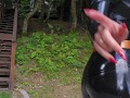 Outfit of the Day - Black Latex Catsuit in the Countryside