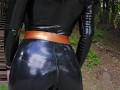 Outfit of the Day - Black Latex Catsuit in the Countryside