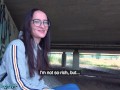 PublicAgent very sexy slim Teen going through a breakup meets thick cock outdoors under a bridge