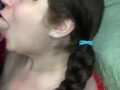 BBW GIVES SLOPPY HEAD DEEPTHROATS FOR A MASSIVE CUMSHOT ON TONGUE