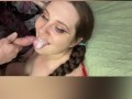 BBW GIVES SLOPPY HEAD DEEPTHROATS FOR A MASSIVE CUMSHOT ON TONGUE