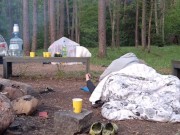 Sneaky push inside while her husband still in tent