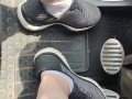 Revving pedals with my sketchers sneakers and white ankle socks