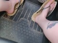 Driving around town with natural nails and flipflops enjoying summer