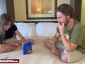 A sexy connect 4 strip game featuring a horny couple