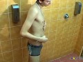 Big Dicked Antony Vitorelli Wanks And Pisses After Shower