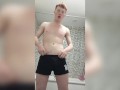 Redhead Spurts Cum While He Showers