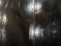 Dick slipped into soapy vagina of petite brunette
