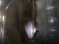 Dick slipped into soapy vagina of petite brunette