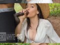 Country girl loves sucking the cum from thick chocolate 🍫 dick