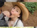 Country girl loves sucking the cum from thick chocolate 🍫 dick