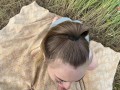 Beautiful Girlfriend sucked deep throat and was fucked hard in the woods