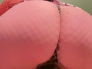 Fat ass slut in fishnets entertains you with her curves (no talking)