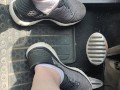 Revving my mini Cooper in my sneakers