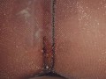 Jerk & Cum on my Big Ass in Nylon Pantyhose with Tampon String out of my Ginger Pussy
