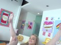 NYMPHO Cute blondes Chloe Rose & Molly Little take turns getting fucked by a thick dick