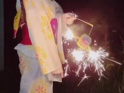 [climax] Yukata girl and fireworks, then blowjob, cowgirl, normal position Nakadashi...