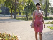 I cut my dress and went for a walk around the city