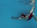 She’s incredibly flexible in the pool