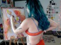 Camgirl Slut painting Slutty Self Portrait on LIVESTREAM