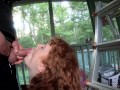 Amateur Redhead Kneeling For A Facial