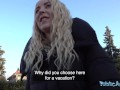 PublicAgent blonde student with tiny little shaved pussy and nice tits picked up outdoors and fucked in room by American cock