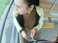 She Sucks Me And Swallows Cum On Public Bus Station