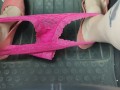 Masterbating & pedal pumping with my flats on and panties around my ankles