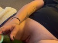 Amelia fucks a cucumber and squirts everywhere
