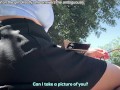 Milf with big tits sucks an unknown guy at the public park and she receives a huge facial - ENG SUB