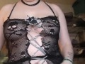 Playing with my pussy in sheer lingerie