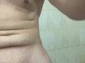 Dorm Bathroom Muscular Cock Cum