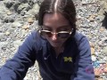 GFE Session with Serena Hill getting head on the beach and fucking her from behind POV