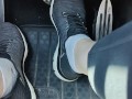 Revving my car with my sketchers sneakers