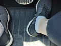 Revving my car with my sketchers sneakers