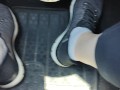 Revving my car with my sketchers sneakers