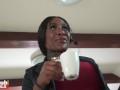 FAKEhub - Busty black boss catches staff fucking at a call center and adds cum to her coffee