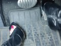 Hard pumping grinding stomping on my gas pedal with my stiletto boots