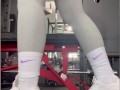 Fit gym babe works out pussy