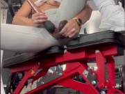 Fit gym babe works out pussy