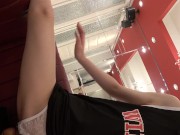 - She is caressed with a while opening her legs. Basketball. T-back.