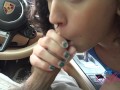 Summer fun and blowjob in the car with Amateur Nicole sucking cock