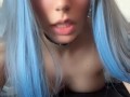 Bluehair Barely Legal Alt Girl with Titties out smoking (Full Vid on my OnlyFans/ManyVids)